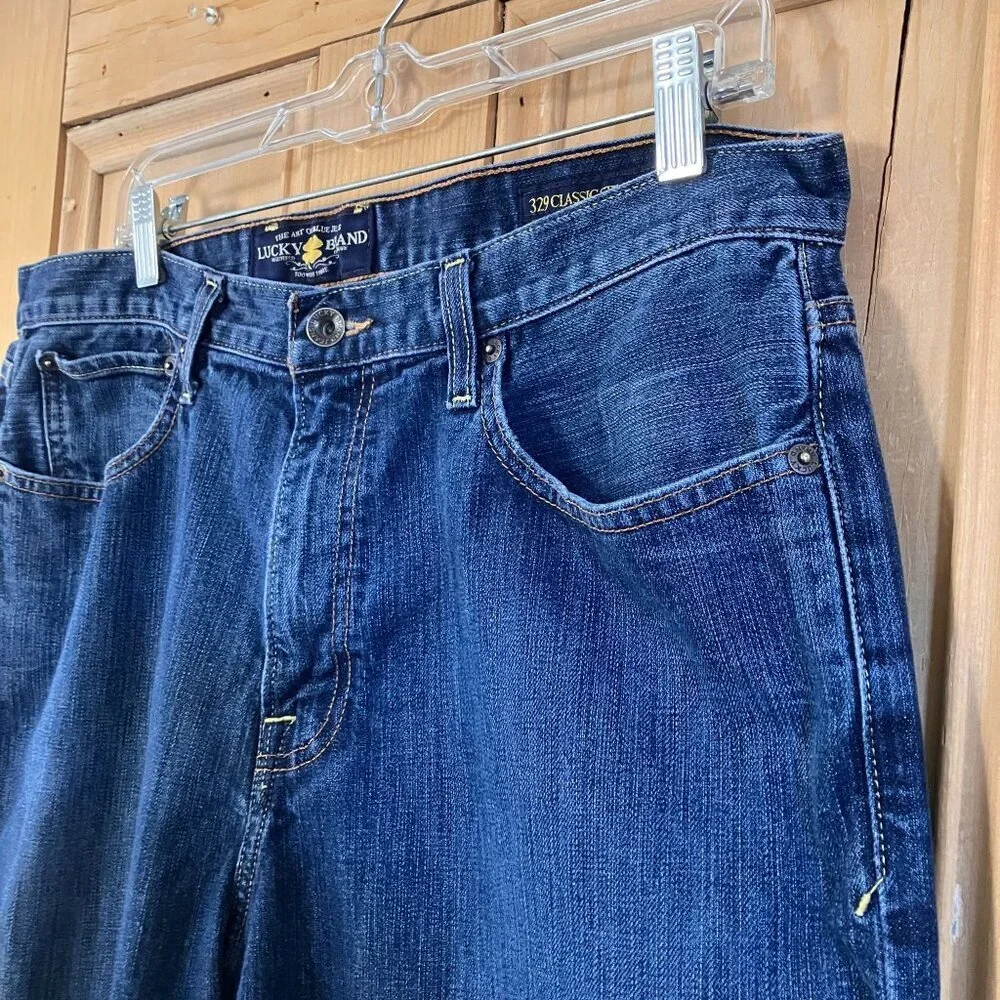 Lucky Brand 329 Mens Vintage 2013 Classic Straight Jeans Size 34x31 Blue AN EXC - Picture 4 of 13
